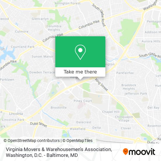 Virginia Movers & Warehousemen's Association map