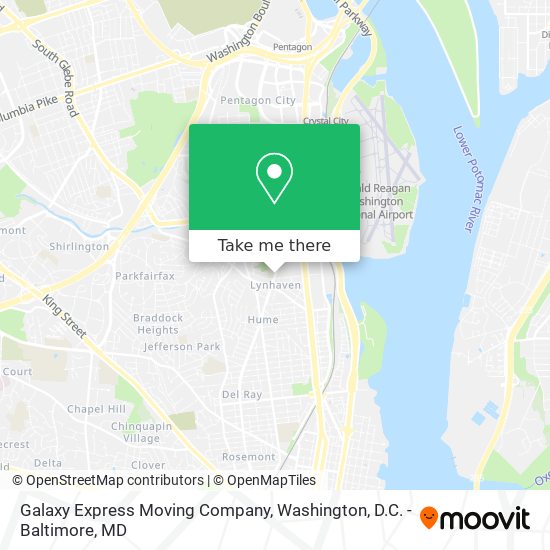 Mapa de Galaxy Express Moving Company