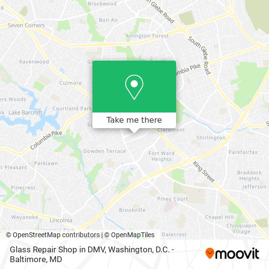 Mapa de Glass Repair Shop in DMV