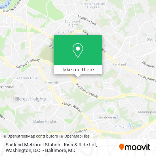 Suitland Metrorail Station - Kiss & Ride Lot map