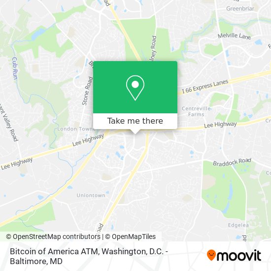 Mapa de Bitcoin of America ATM