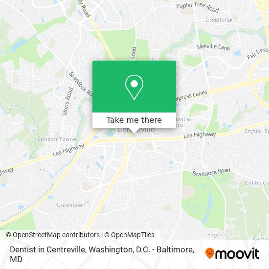 Mapa de Dentist in Centreville