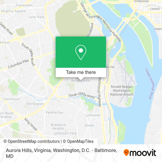 Aurora Hills, Virginia map