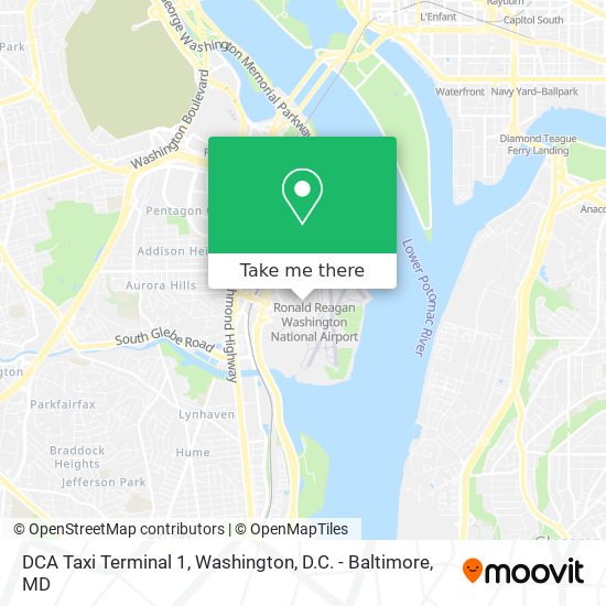 DCA Taxi Terminal 1 map