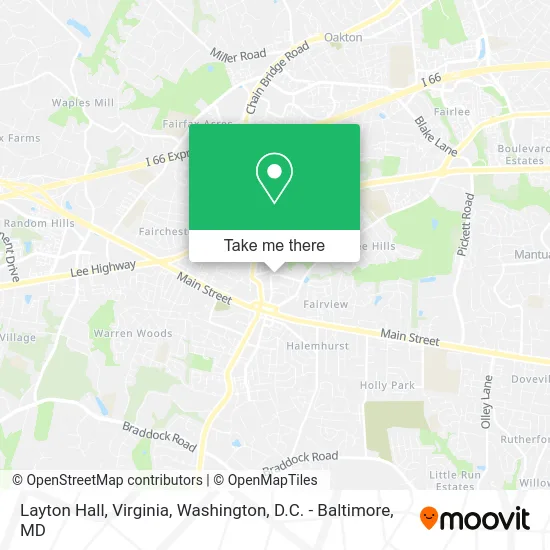 Layton Hall, Virginia map