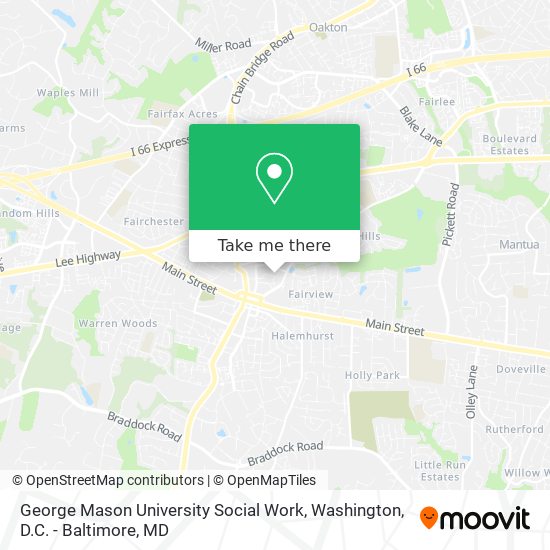 George Mason University Social Work map
