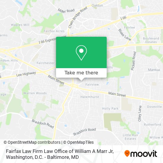 Mapa de Fairfax Law Firm Law Office of William A Marr Jr