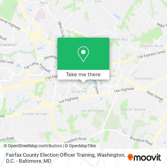 Fairfax County Election Officer Training map