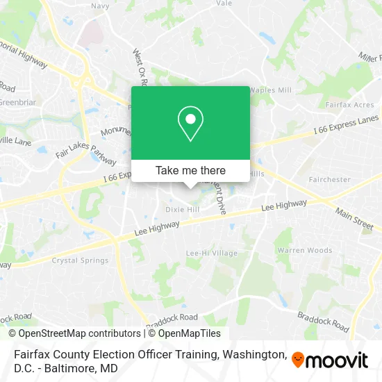Mapa de Fairfax County Election Officer Training
