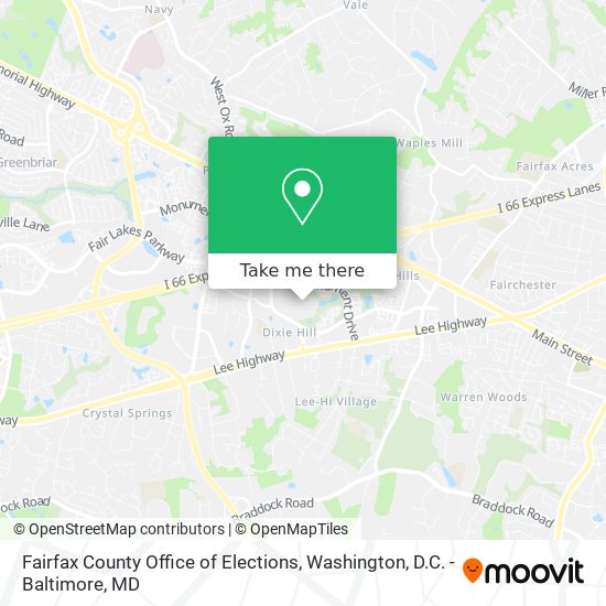 Mapa de Fairfax County Office of Elections