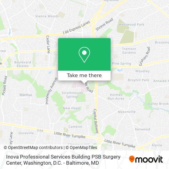 Inova Professional Services Building PSB Surgery Center map