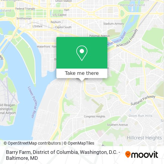 Mapa de Barry Farm, District of Columbia