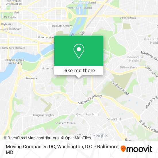 Moving Companies DC map