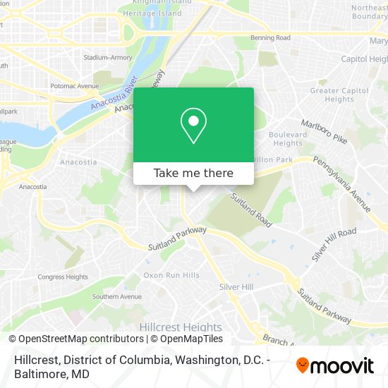 Hillcrest, District of Columbia map