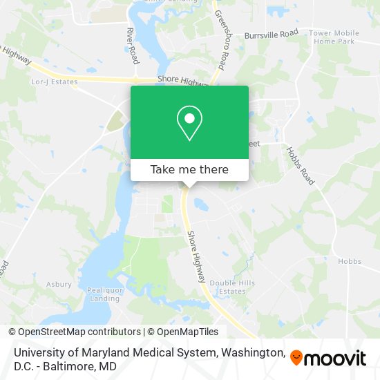 University of Maryland Medical System map