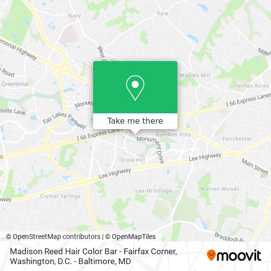 Mapa de Madison Reed Hair Color Bar - Fairfax Corner