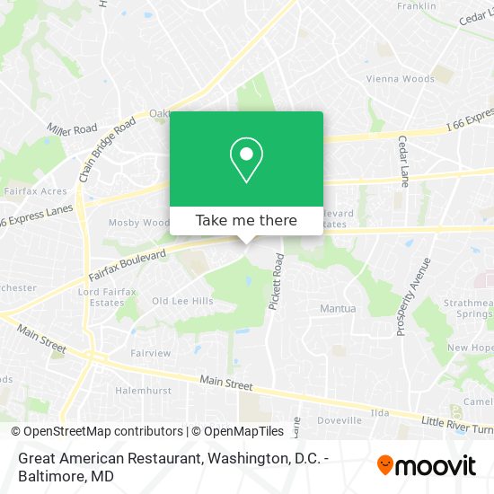 Mapa de Great American Restaurant