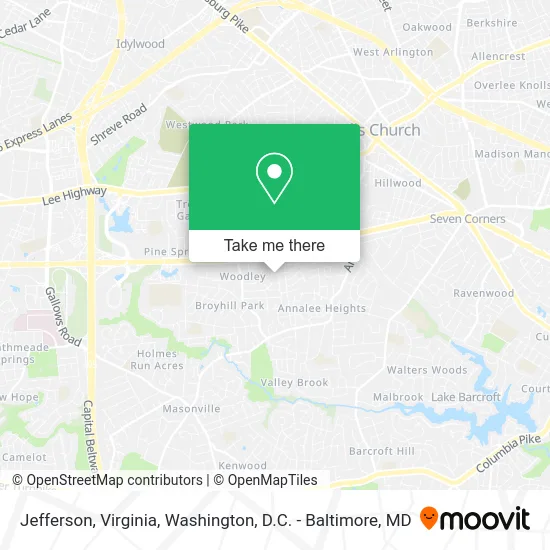 Jefferson, Virginia map