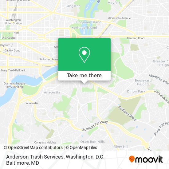 Anderson Trash Services map