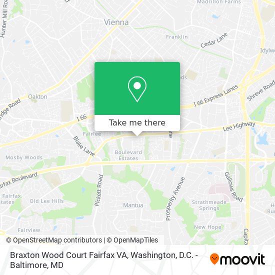 Braxton Wood Court Fairfax VA map
