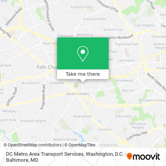 DC Metro Area Transport Services map