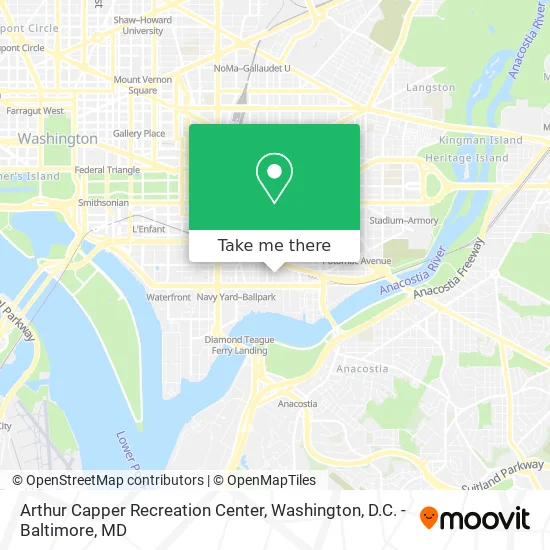 Arthur Capper Recreation Center map