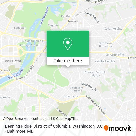 Benning Ridge, District of Columbia map