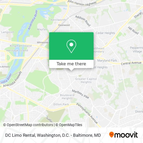 DC Limo Rental map