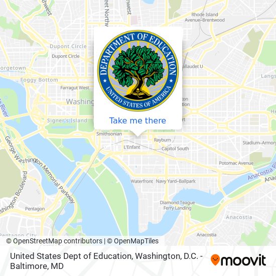 United States Dept of Education map