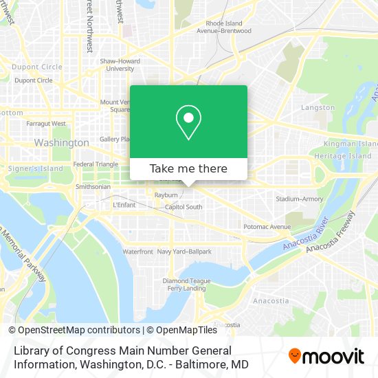 Library of Congress Main Number General Information map