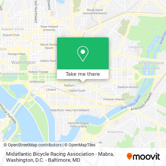 Mapa de Midatlantic Bicycle Racing Association - Mabra