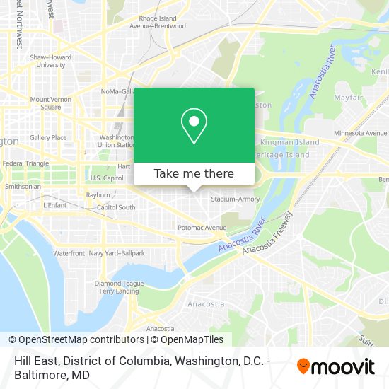 Mapa de Hill East, District of Columbia