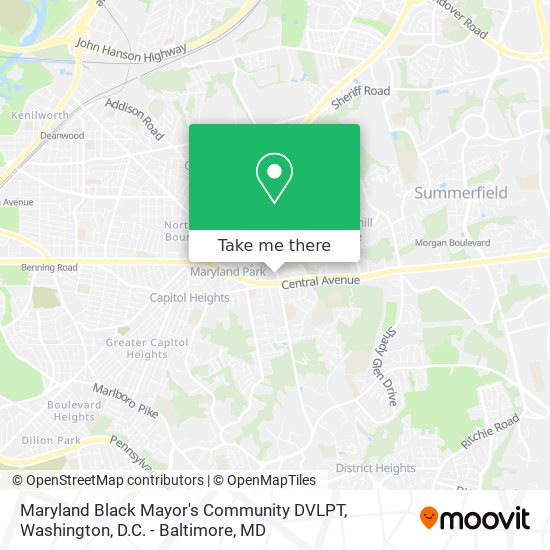 Maryland Black Mayor's Community DVLPT map