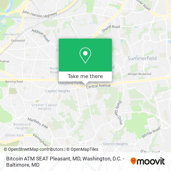 Bitcoin ATM SEAT Pleasant, MD map