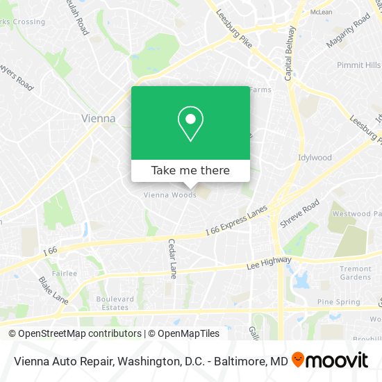 Mapa de Vienna Auto Repair