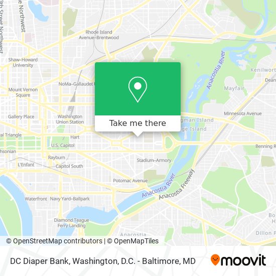 DC Diaper Bank map