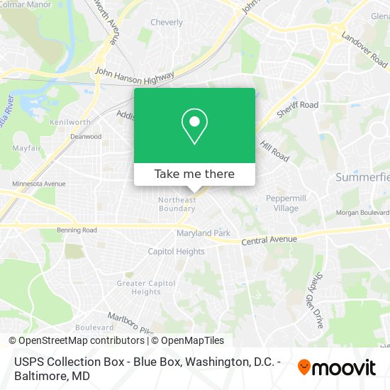 USPS Collection Box - Blue Box map