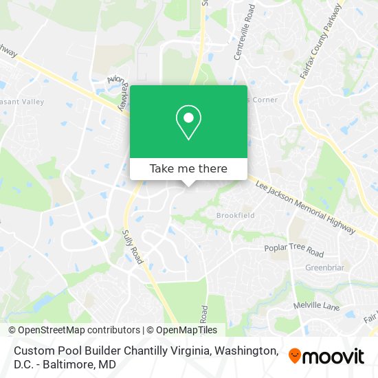 Custom Pool Builder Chantilly Virginia map