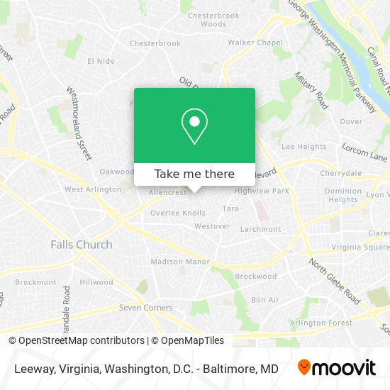 Leeway, Virginia map