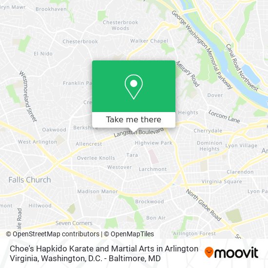 Mapa de Choe's Hapkido Karate and Martial Arts in Arlington Virginia