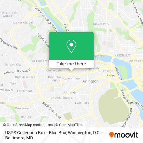 Mapa de USPS Collection Box - Blue Box