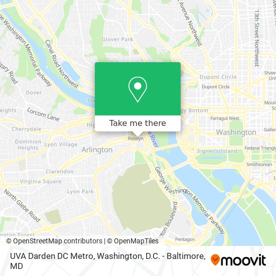 UVA Darden DC Metro map