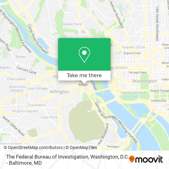 The Federal Bureau of Investigation map