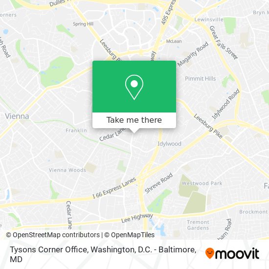 Mapa de Tysons Corner Office