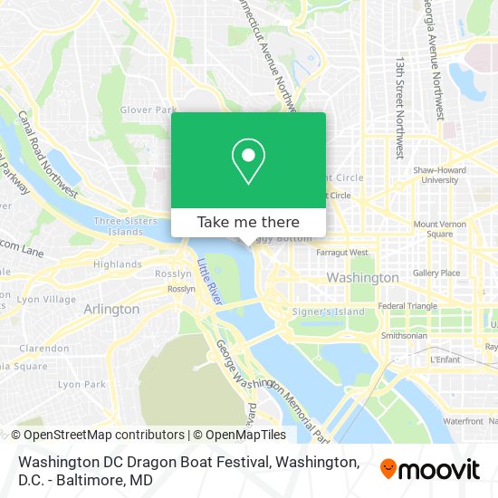 Mapa de Washington DC Dragon Boat Festival