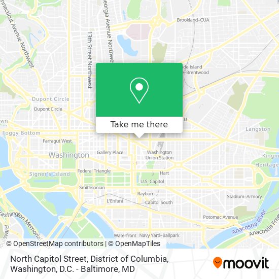 North Capitol Street, District of Columbia map