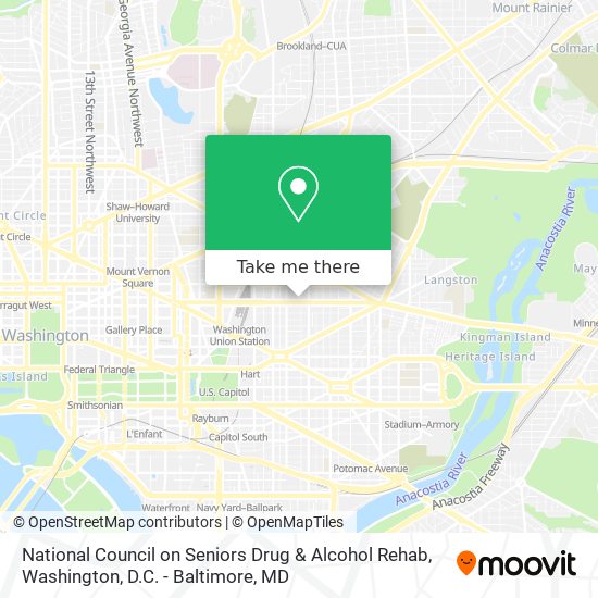 National Council on Seniors Drug & Alcohol Rehab map