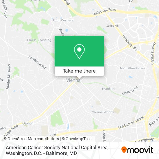 Mapa de American Cancer Society National Capital Area