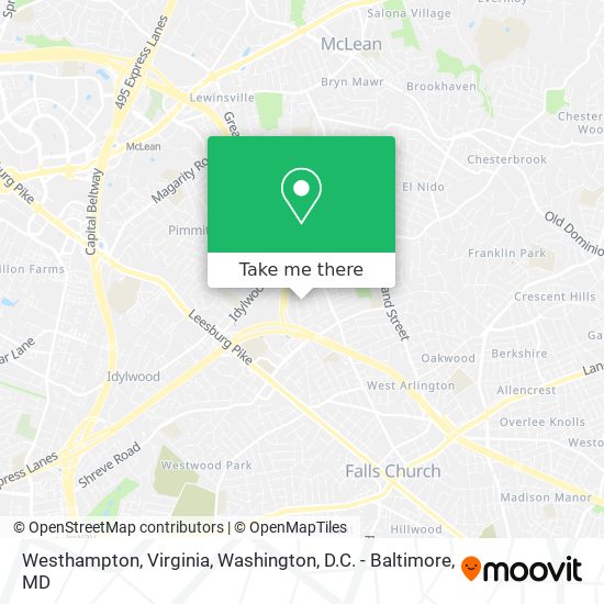 Westhampton, Virginia map