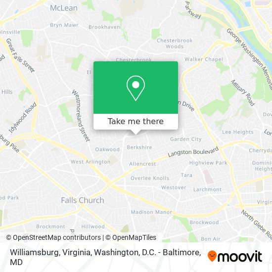 Mapa de Williamsburg, Virginia